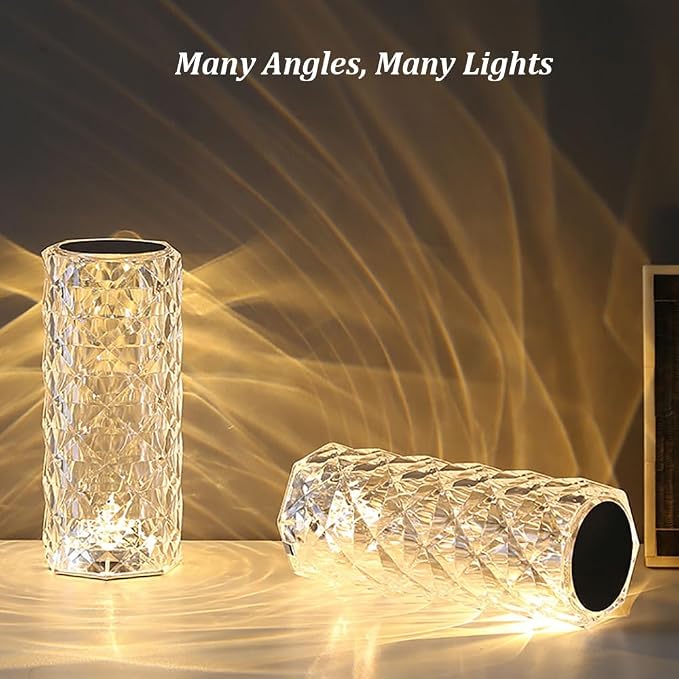 Tragbare Kristall-Tischlampe | Wiederaufladbare Touch-Lampe